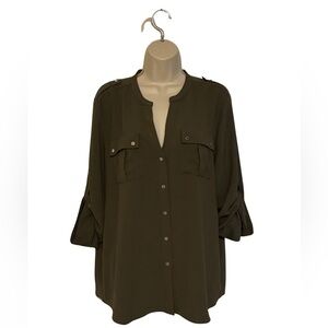 Calvin Klein army green blouse